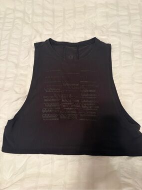 lululemon athletica Black Cropped Logo Tank - Women's